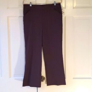 NWT COUNTERPARTS BURGUNDY BOOTCUT FLARE LEG ANKLE PULL ON PANTS SIZE LARGE